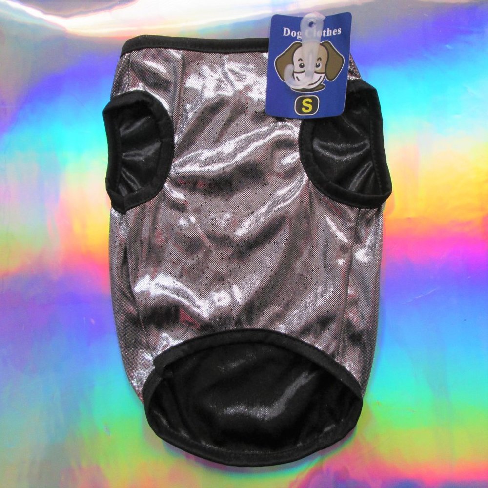 NEW silver metallic dog clothes shirt cosplay